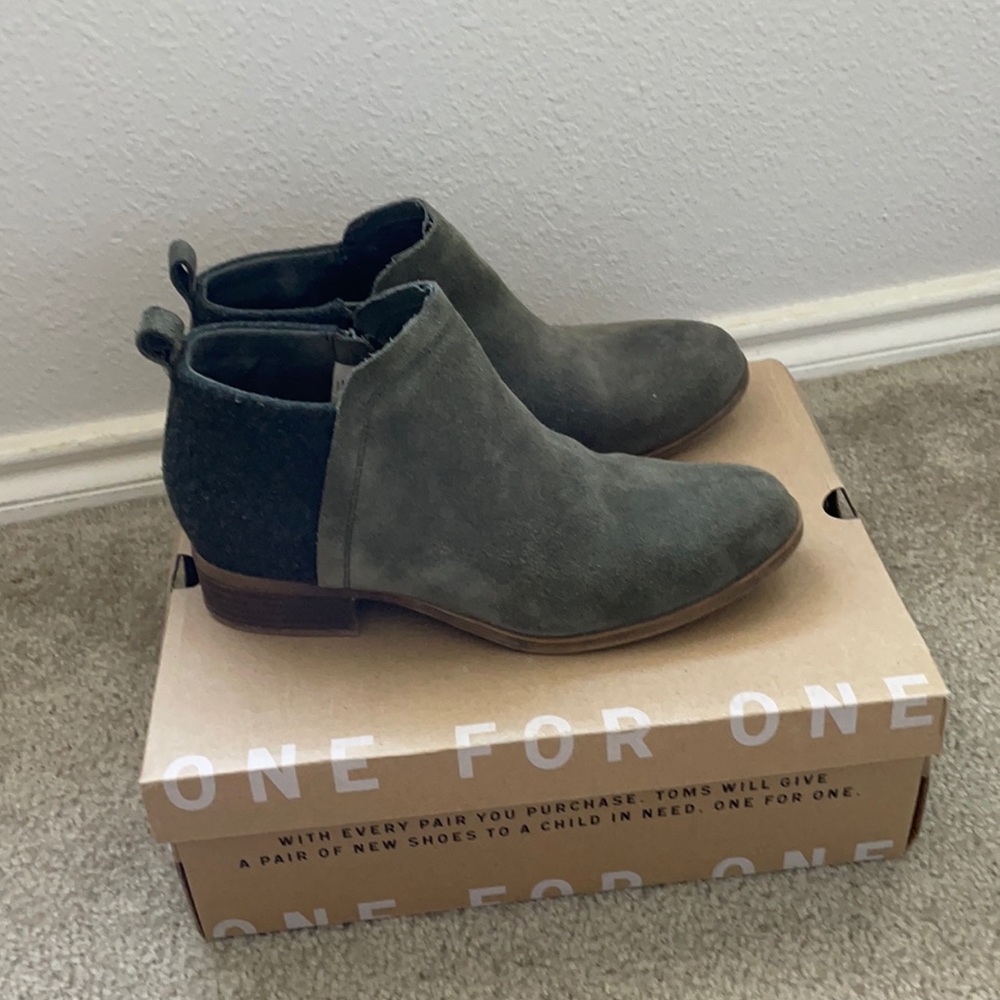 Forest Sude/Wool TOMS Booties
